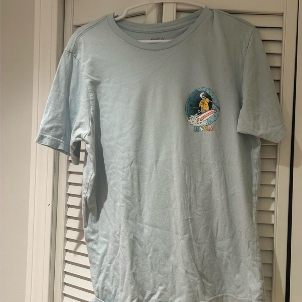RVCA Soft Blue Regular Fit Tee